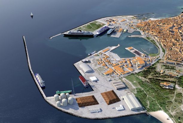 Planerne for havneudvidelsen af Rønne Havn.
